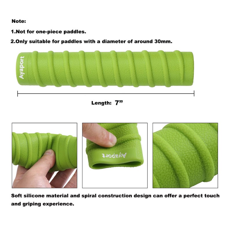 Ayaport Kayak Paddle Grips Non-Slip Silicone Wraps Blister Prevention Kayaking Accessories for Take-Apart Paddles (Green) - Image 2
